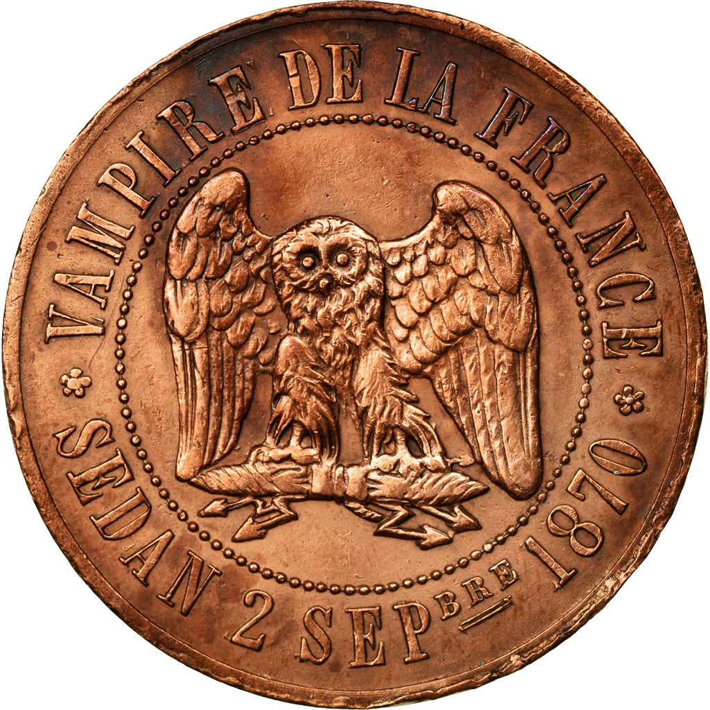 Coin, France, 10 Centimes, 1870, Satirique, EF(40-45), Bronze