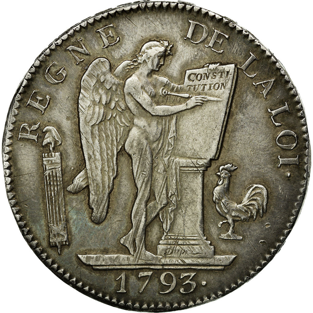 Munten, Frankrijk, Écu de 6 livres françoise, 1793, Paris, ZF+, KM 624.1