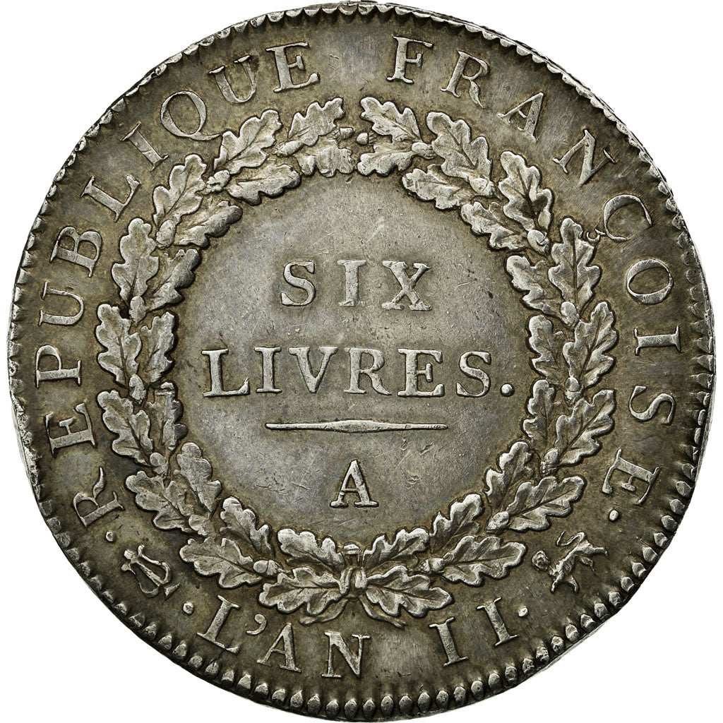 Munten, Frankrijk, Écu de 6 livres françoise, 1793, Paris, ZF+, KM 624.1
