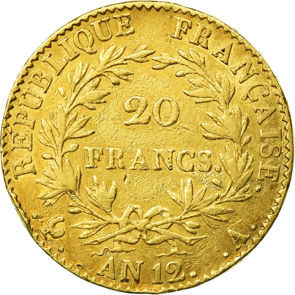 Coin, France, Napoléon I, 20 Francs, An 12 (1804), Paris, EF(40-45), Gold