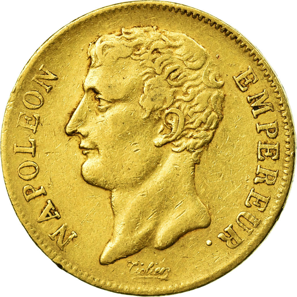 Moeda, França, Napoléon I, 20 Francs, An 12, Paris, EF(40-45), Dourado