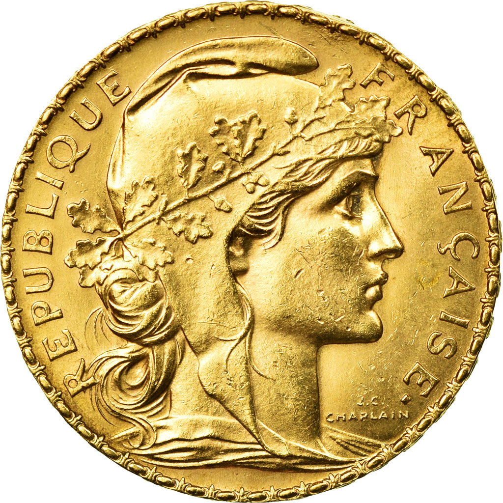 Coin, France, Marianne, 20 Francs, 1914, AU(55-58), Gold, KM:857, Gadoury:1064a