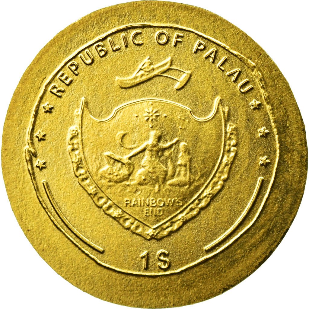 Coin, Palau, Dollar, 2010, CIT, Remus and Romulus, MS(63), Gold, KM:327