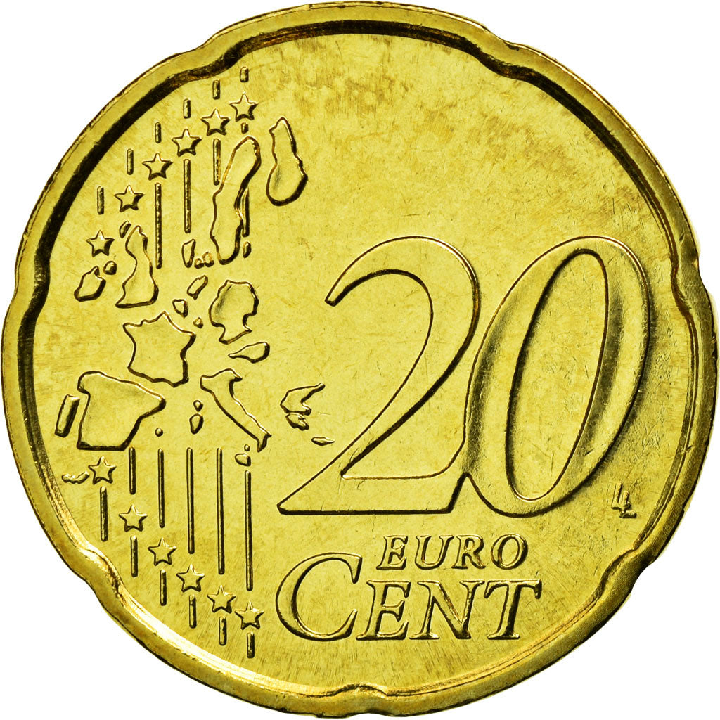 San Marino, 20 Euro Cent, 2003, MS(63), Brass, KM:444