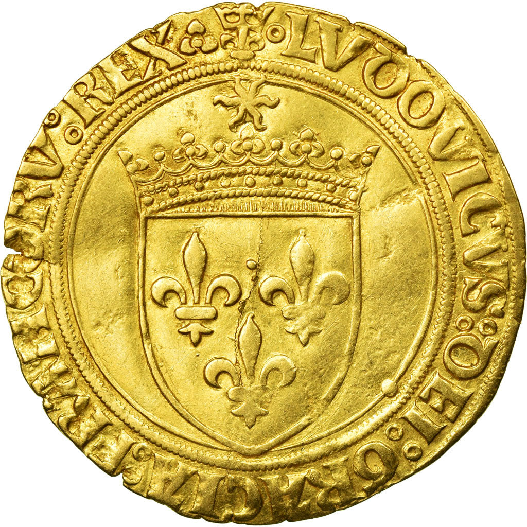 Moeda, França, Louis XII, Ecu d'or, Lyon, EF(40-45), Dourado, Duplessy:647