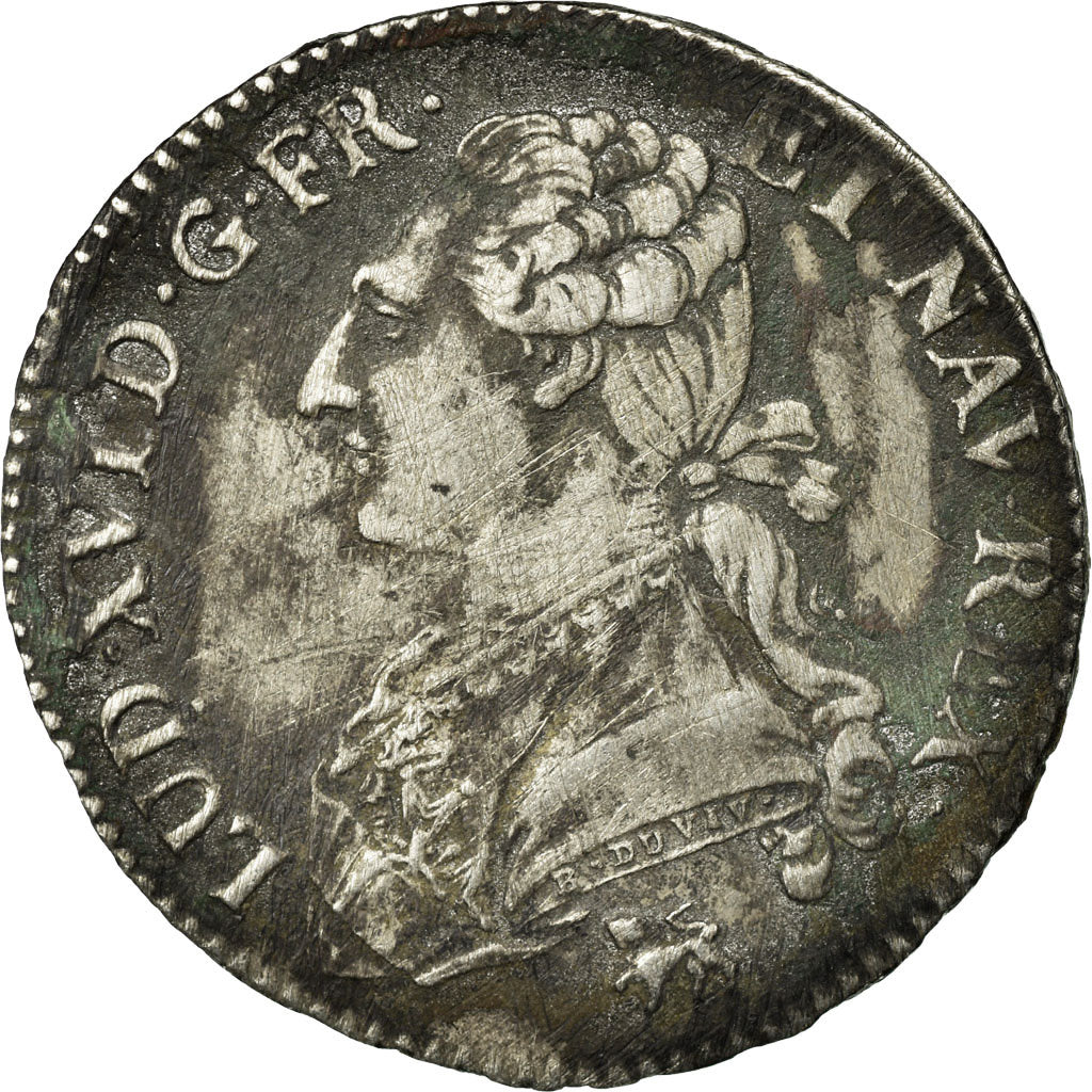 Moeda, França, Louis XVI, 1/2 Écu, 1/2 ECU, 44 Sols, 1791, Paris, VF(30-35)