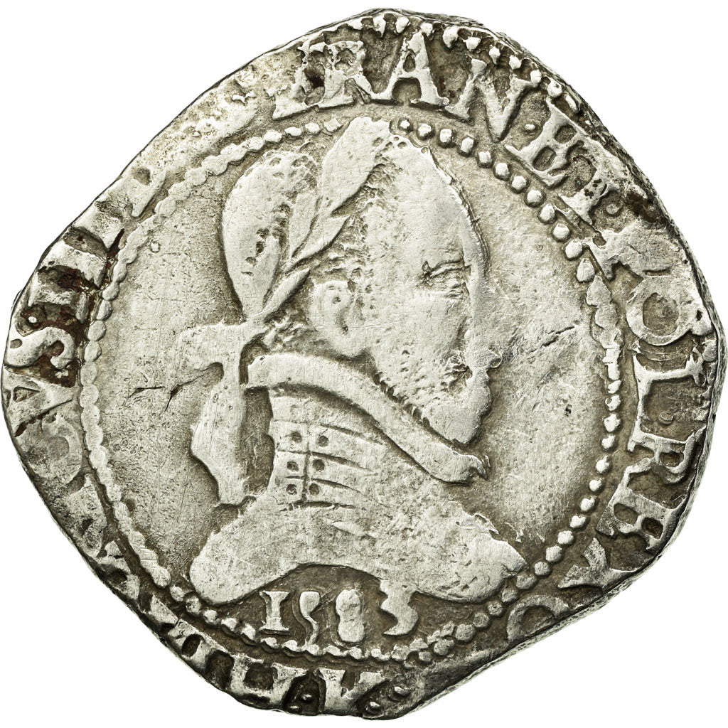 Coin, France, Henri III, Franc au Col Plat, Franc au Col Plat, 1583, Bordeaux