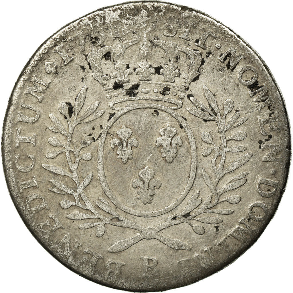Munten, Frankrijk, Louis XV, 1/2 Ecu, Rouen, ZG, Zilver, Gadoury:313