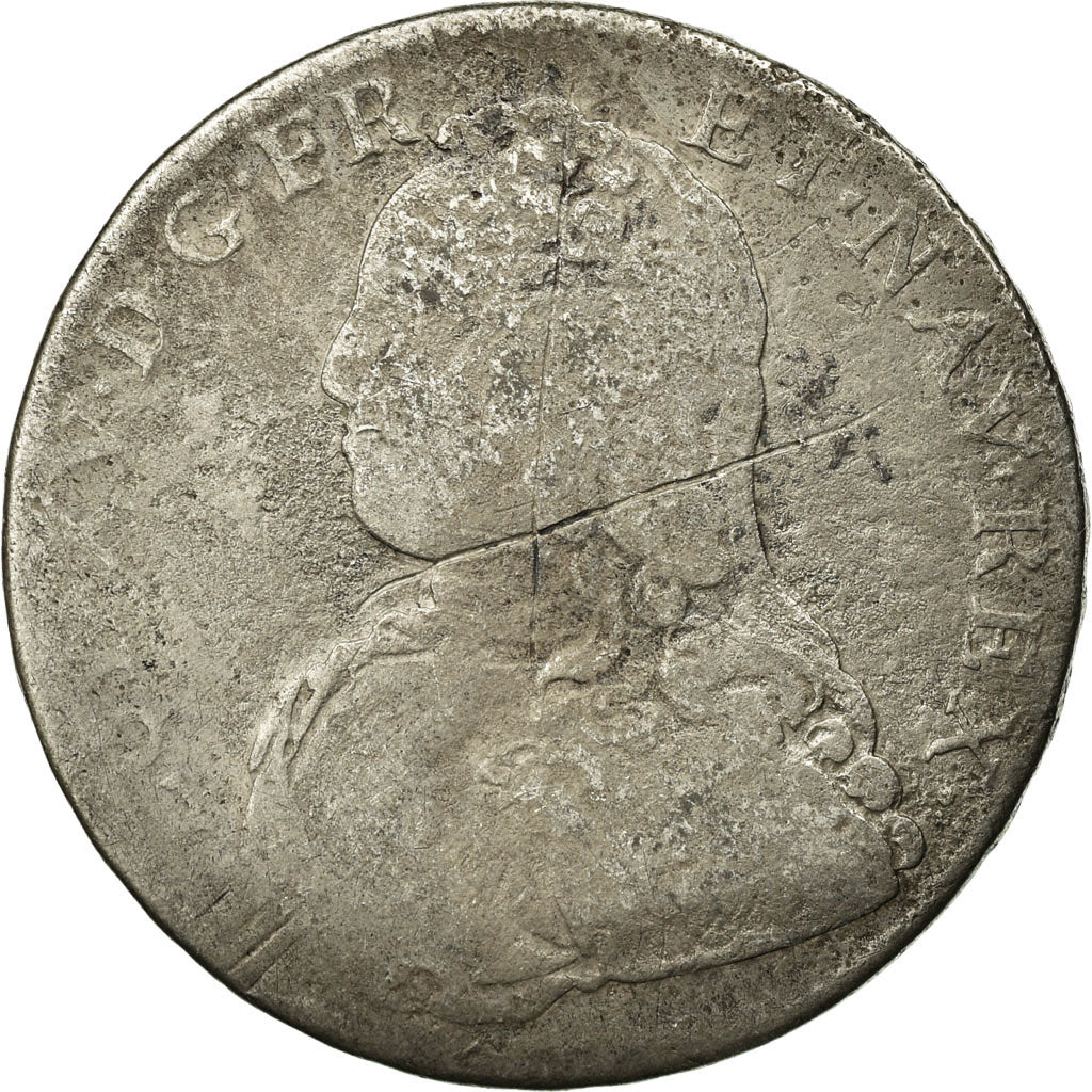 Moneta, Francia, Louis XV, 1/2 Ecu, Rouen, B, Argento, Gadoury:313