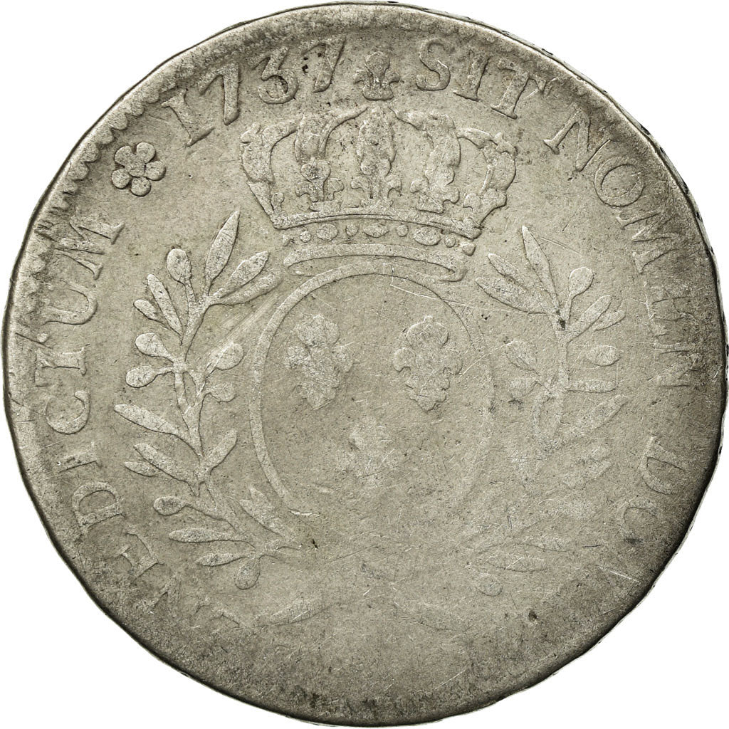 Moneta, Francia, Louis XV, 1/2 Écu aux branches d'olivier, 1737, Gadoury 313