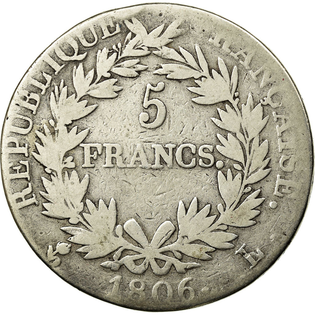 Coin, France, Napoléon I, 5 Francs, 1806, Bayonne, F(12-15), Silver, KM:673.8