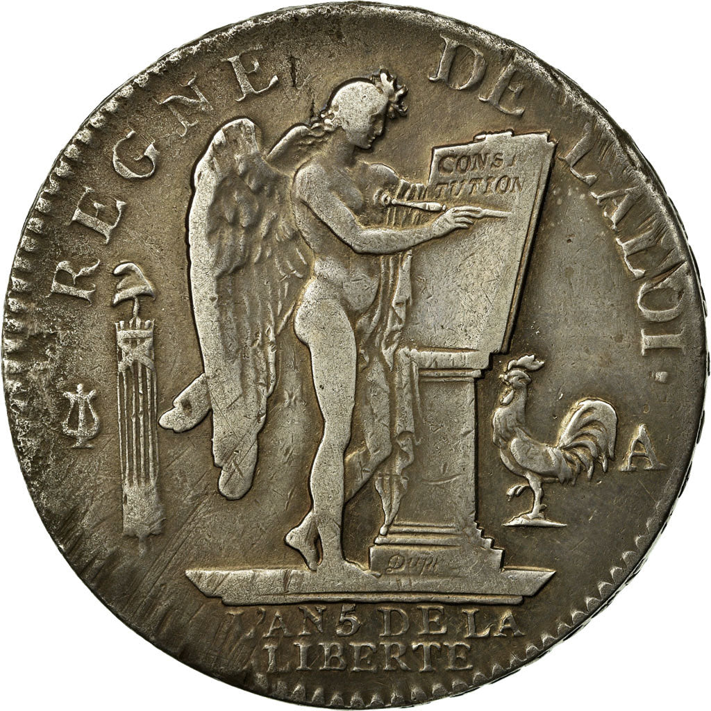 Coin, France, Écu de 6 livres françois, 1793, Paris, VF(30-35), KM 615.1