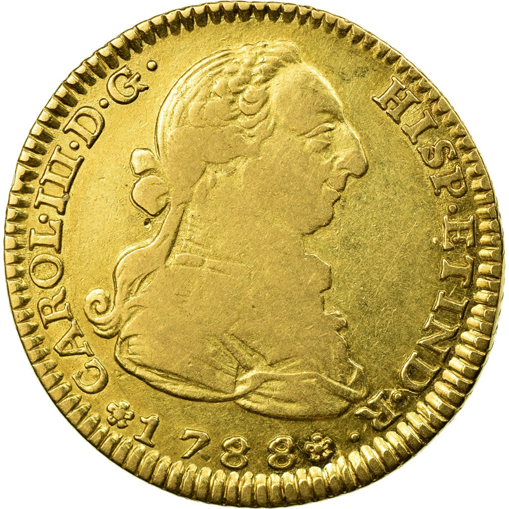 Coin, Spain, Charles III, 2 Escudos, 1788, Madrid, VF(30-35), Gold, KM:417.1a