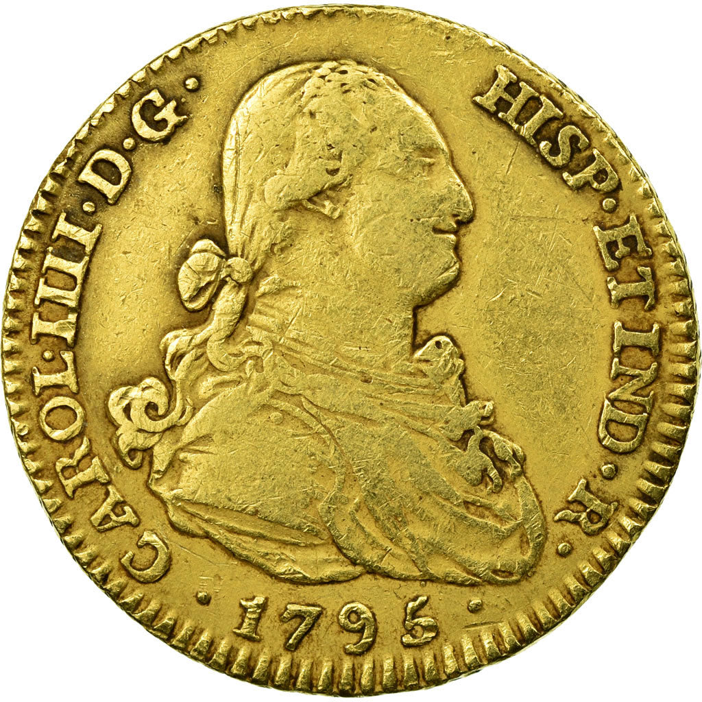 Coin, Spain, Charles IV, 2 Escudos, 1795, Madrid, VF(30-35), Gold, KM:435.1