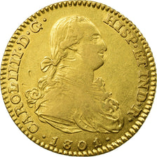 Coin, Spain, Charles IV, 2 Escudos, 1801, Madrid, VF(30-35), Gold, KM:435.1