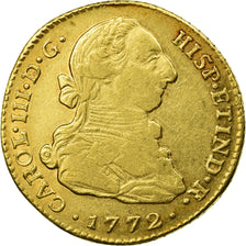 Moneta, Colombia, Charles III, 2 Escudos, 1772, Popayan, BB, Oro, KM:49.2