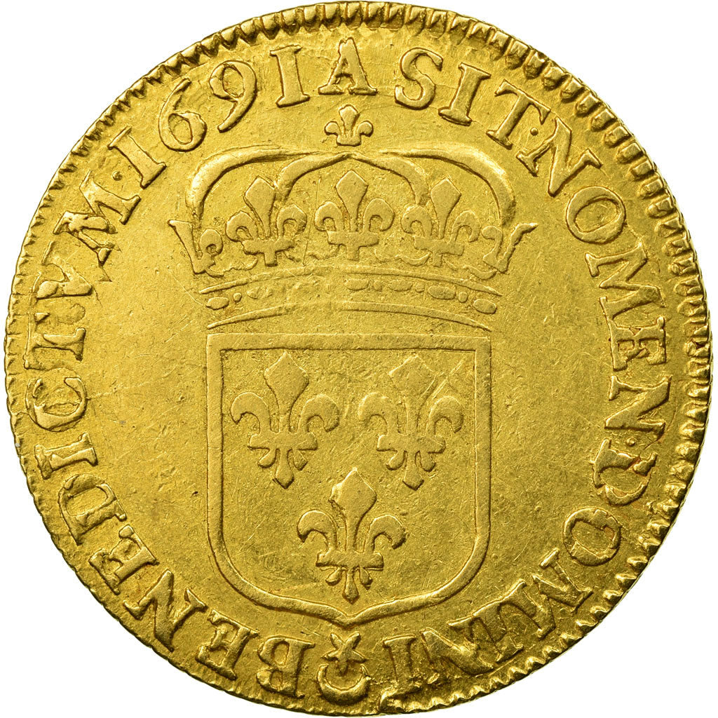 Munten, Frankrijk, Louis XIV, Louis d'or à l'écu, 1691, Paris, ZF, KM 278.1