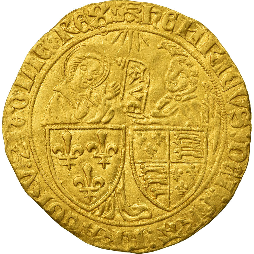 Coin, France, Henri VI de Lancastre, Salut d'or, Rouen, EF(40-45), Gold