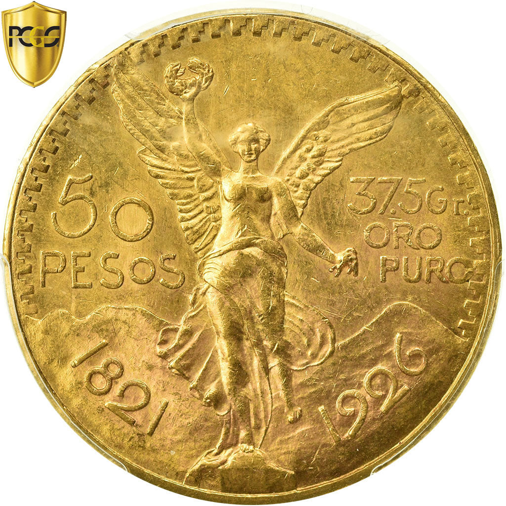 Mexico, 50 Pesos, 1926, Mexico City, PCGS, MS63, MS(63), Gold, KM:481, graded