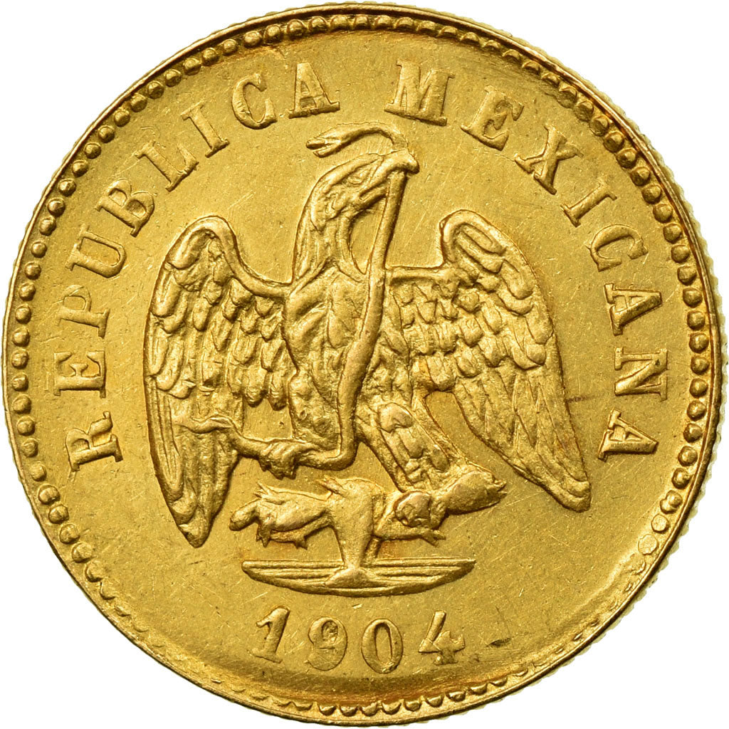 Moneda, México, Peso, 1904, Mexico City, EBC+, Oro, KM:410.5