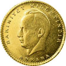Coin, Turkey, 25 Kurush, 1947, MS(60-62), Gold, KM:875