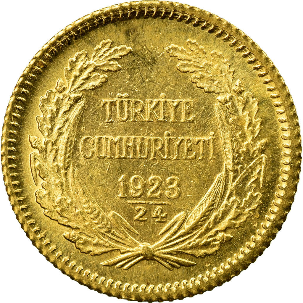 Coin, Turkey, 25 Kurush, 1947, MS(60-62), Gold, KM:875