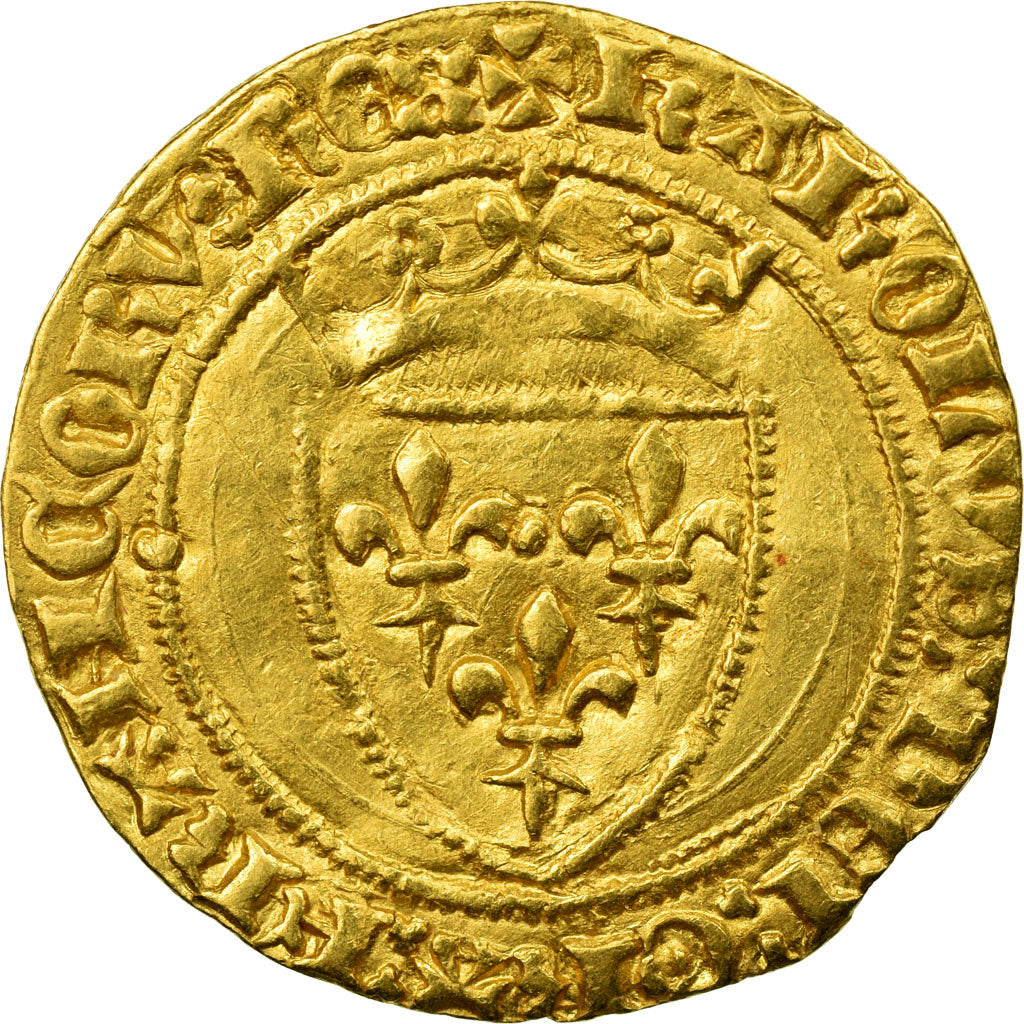 Münze, Frankreich, Charles VII, 1/2 ECU D'or, Paris, SS+, Gold, Duplessy 513