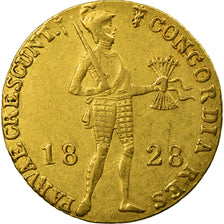 Moeda, Países Baixos, William I, Ducat, 1828, Utrecht, AU(50-53), Dourado
