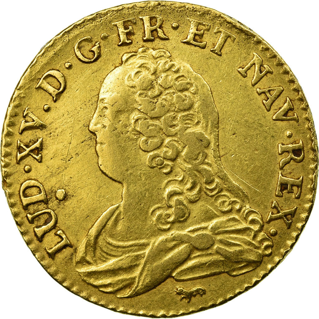 Moneta, Francia, Louis XV, Louis d'or aux lunettes, 1730, Paris, BB, KM 489.1