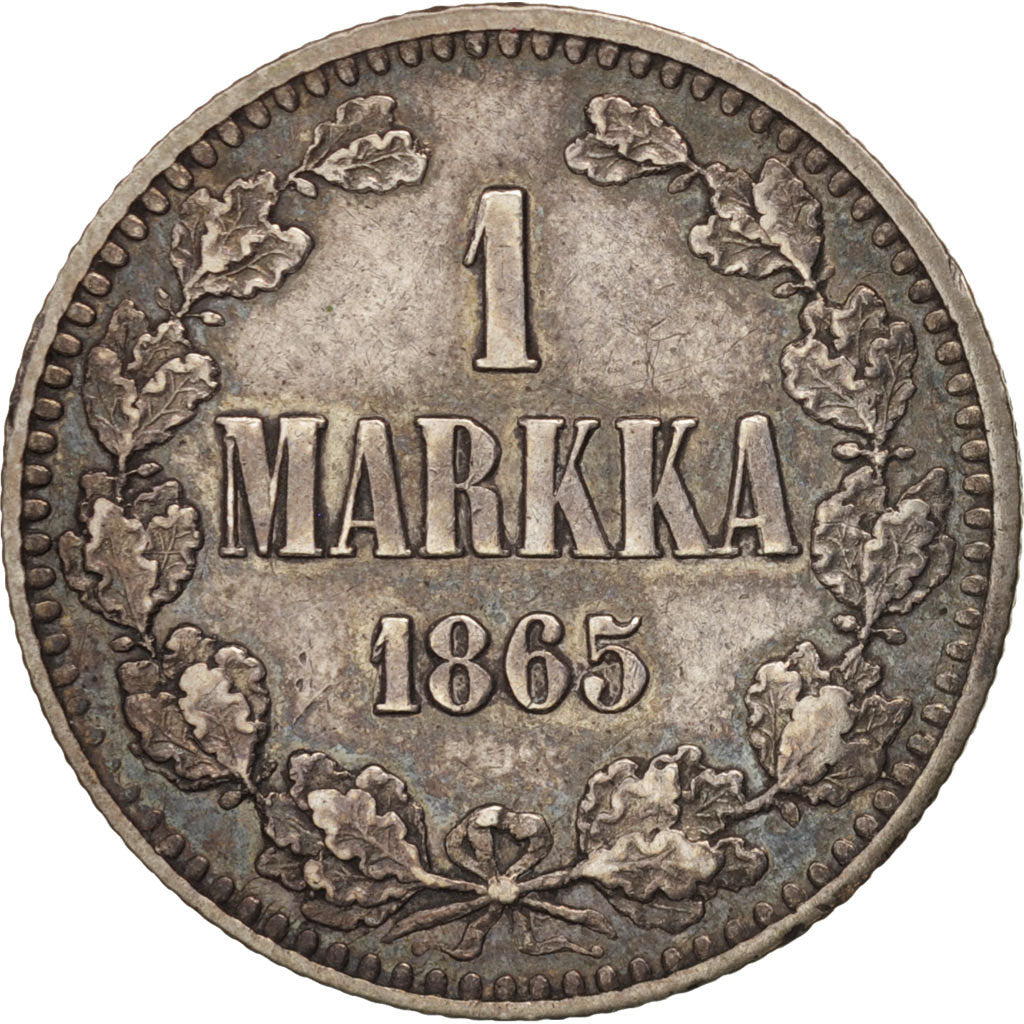 Finland, Alexander II, Markka, 1865, Helsinki, Silver, KM:3.1