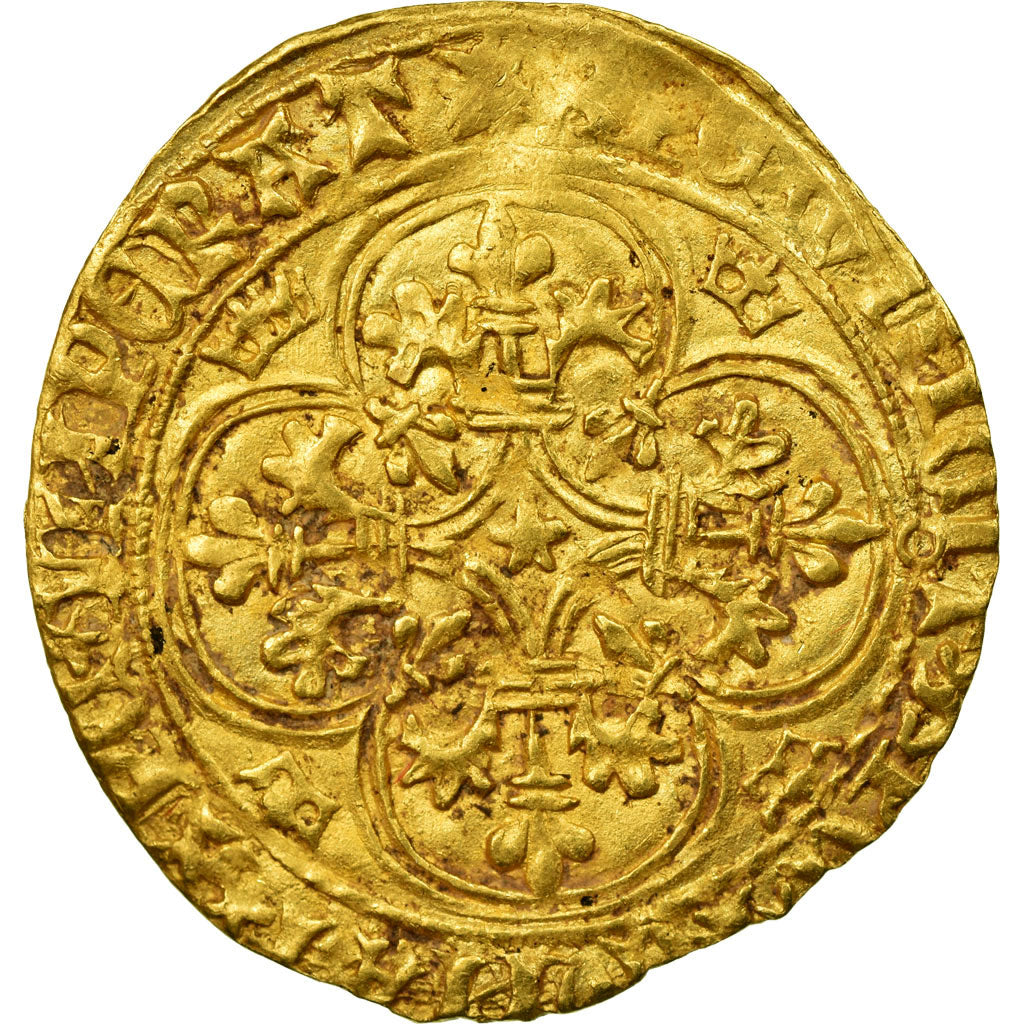 Coin, France, Charles VI, Charles VI, Ecu d'or, VF(30-35), Gold, Duplessy:369A
