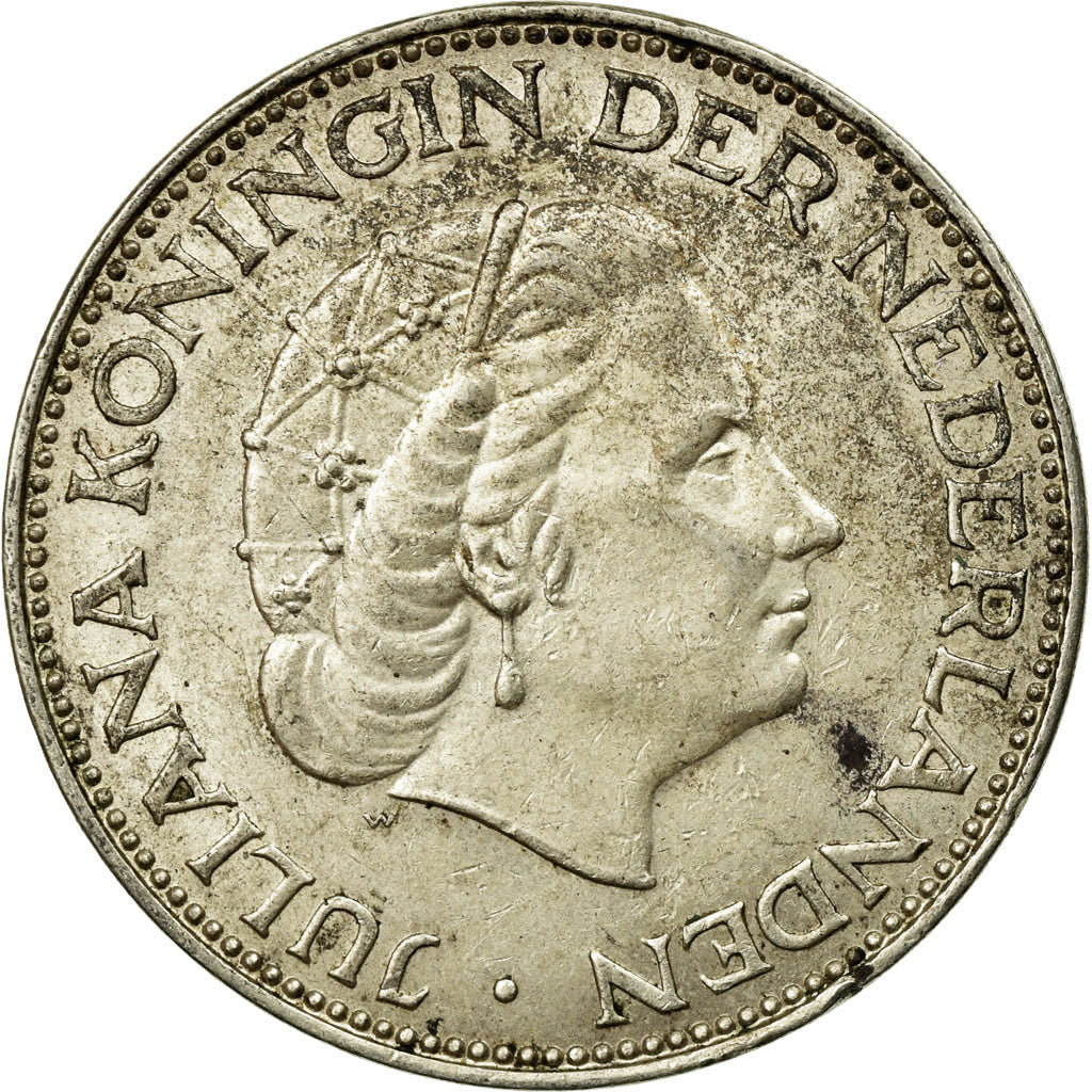 Münze, Niederlande, Juliana, 2-1/2 Gulden, 1960, VZ, Silber, KM:185