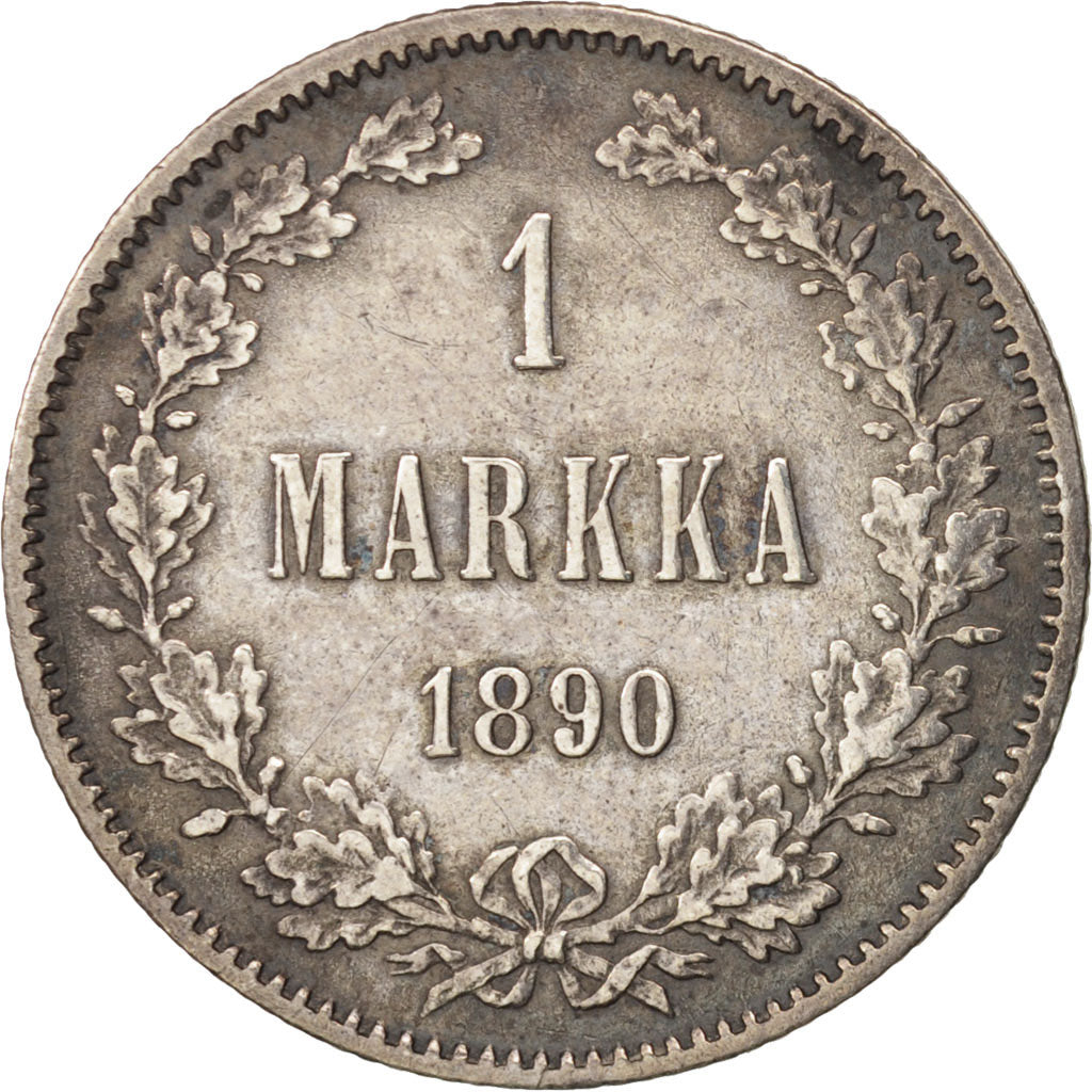 Finland, Alexander III, Markka, 1890, Helsinki, Silver, KM:3.2