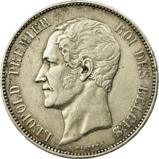 Coin, Belgium, Leopold I, 5 Francs, 5 Frank, 1865, EF(40-45), Silver, KM:17