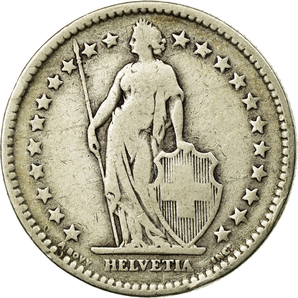 Coin, Switzerland, 2 Francs, 1886, Bern, VF(20-25), Silver, KM:21