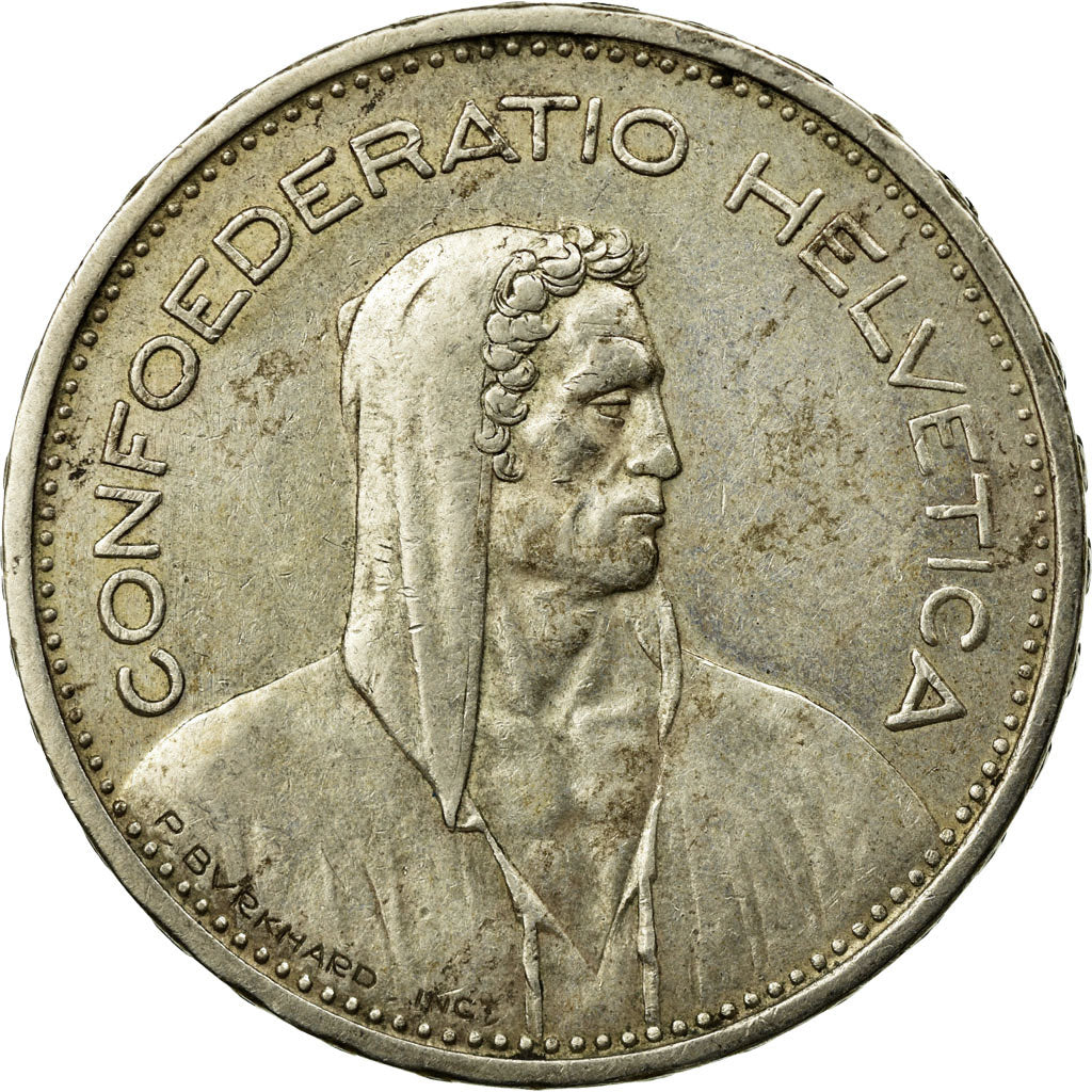 Coin, Switzerland, 5 Francs, 1935, Bern, EF(40-45), Silver, KM:40