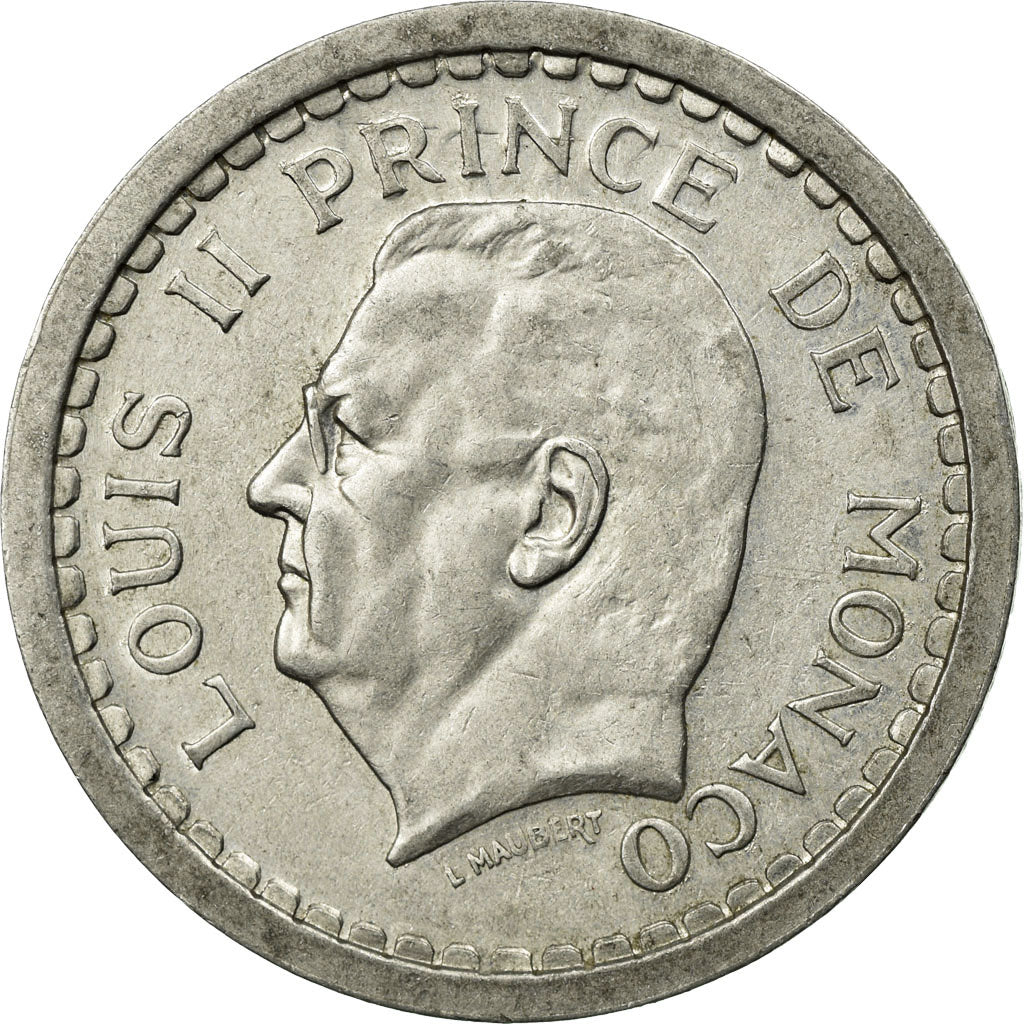 Monnaie, Monaco, Louis II, 2 Francs, Undated (1943), TTB, Aluminium, KM:121