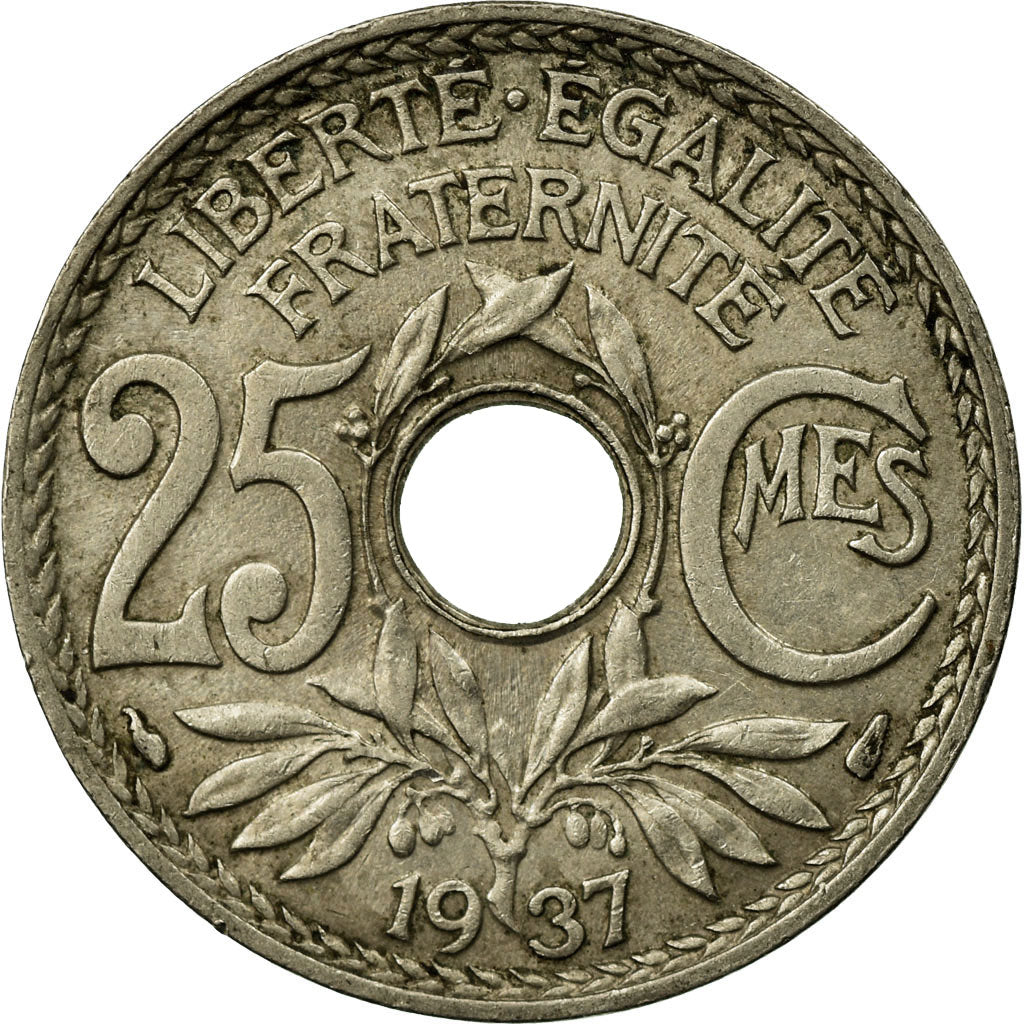 Monnaie, France, Lindauer, 25 Centimes, 1937, TTB, Copper-nickel, KM:867a