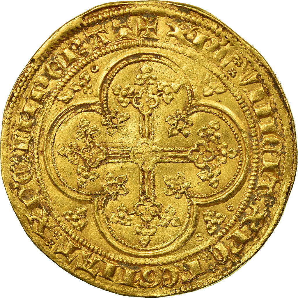 França, Philippe VI, Ecu d'or à la chaise, 6th emission, AU(50-53), Dourado