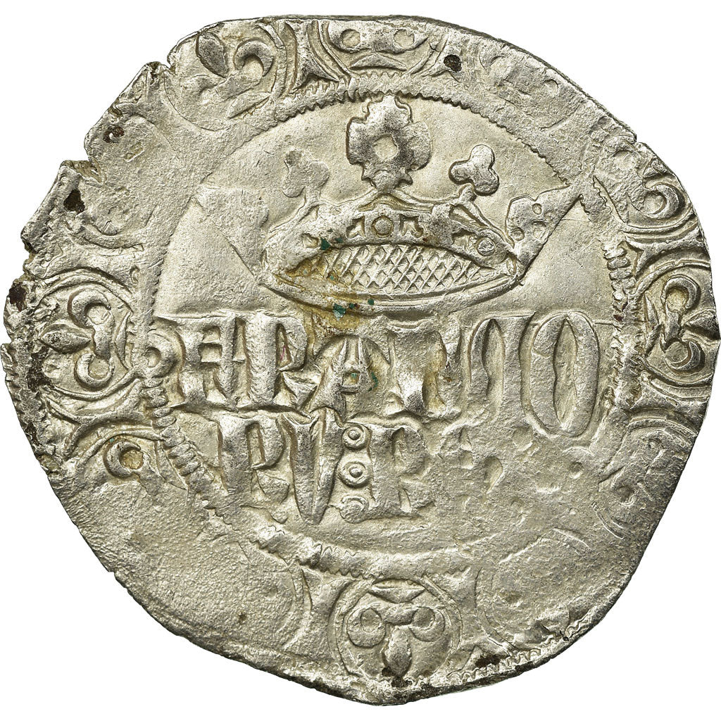 France, Jean II le Bon, Blanc à la Couronne, 3rd emission, TB+, Billon