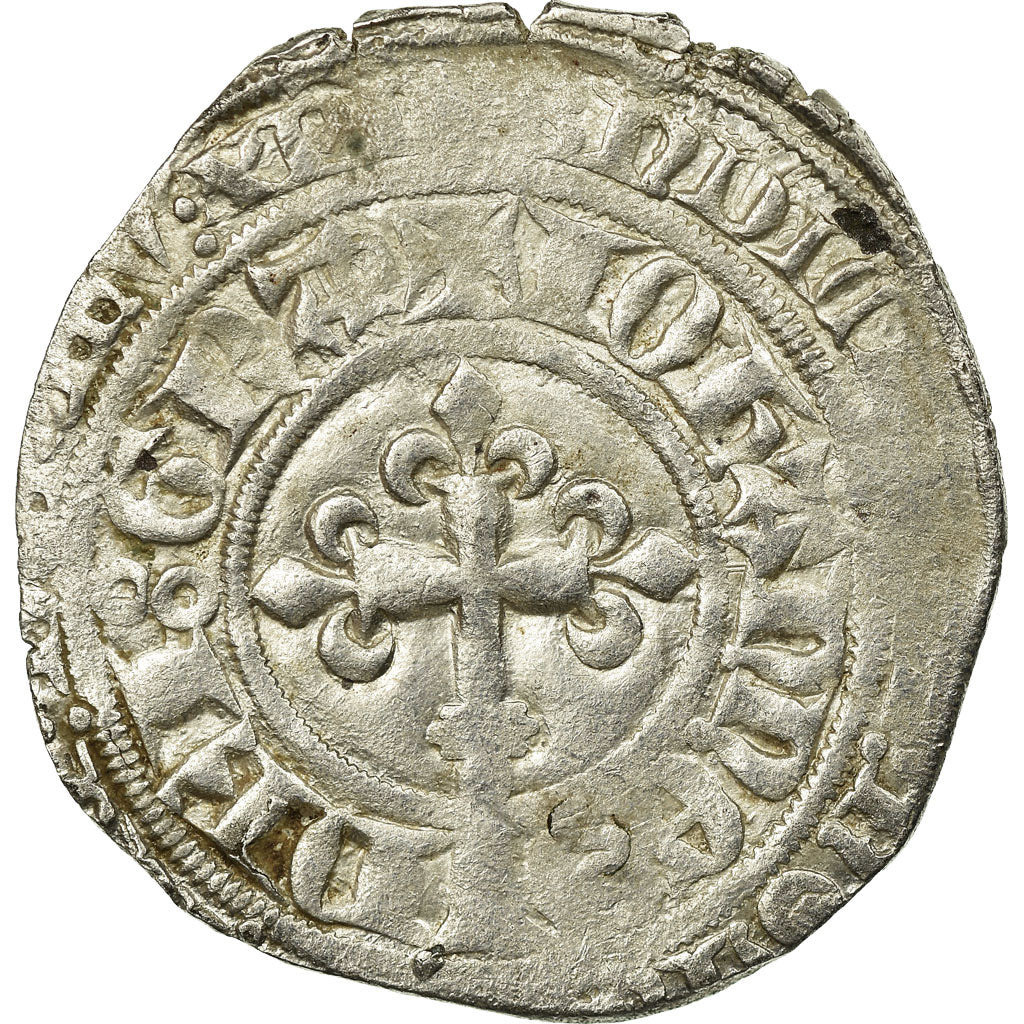 France, Jean II le Bon, Blanc à la Couronne, 3rd emission, TB+, Billon