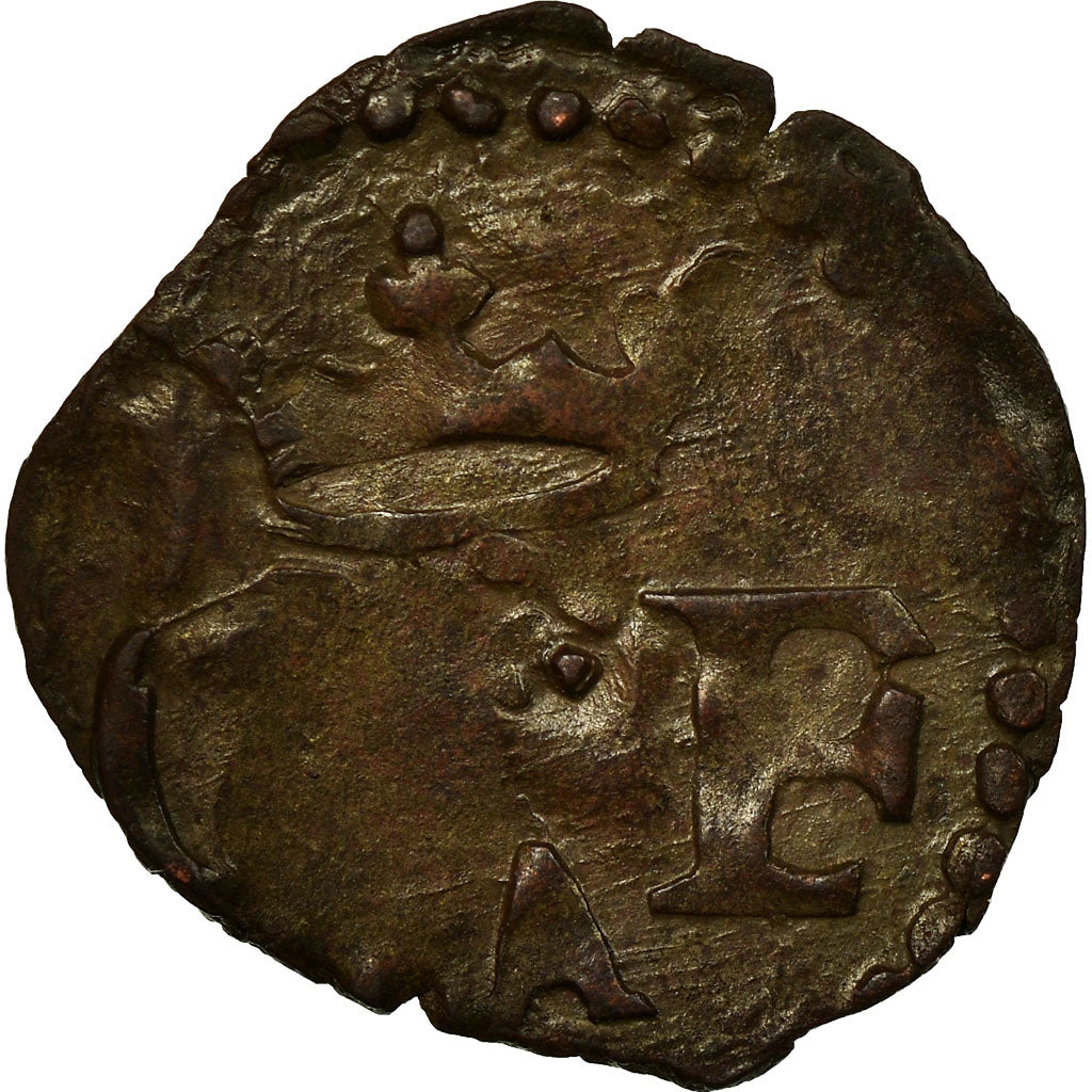 Coin, SAVOY, Charles Emmanuel I, 1/4 Sol, Aoste, AU(50-53), Billon