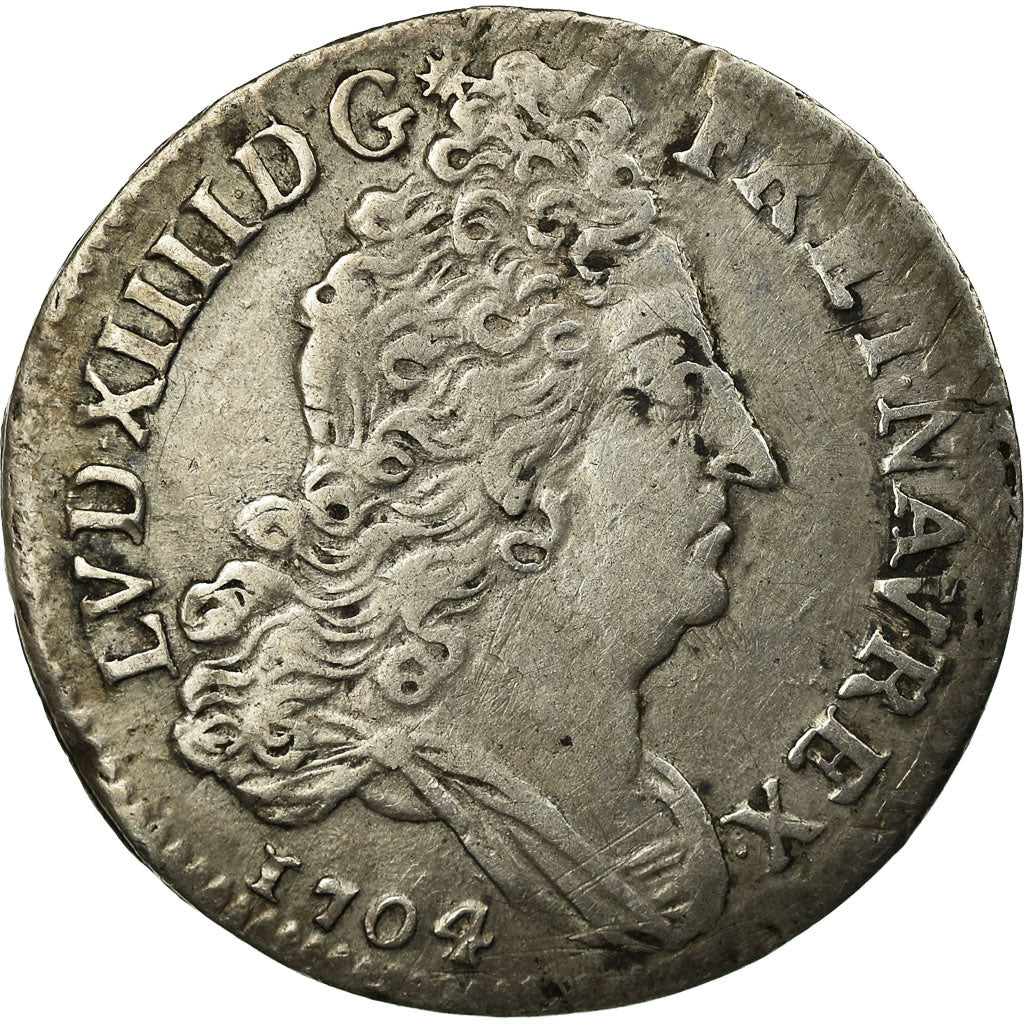 Coin, France, Louis XIV, 10 Sols aux insignes, 10 Sols-1/8 Ecu, 1704, Lyon