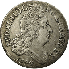 Coin, France, Louis XIV, 10 Sols aux insignes, 10 Sols-1/8 Ecu, 1704, Lyon