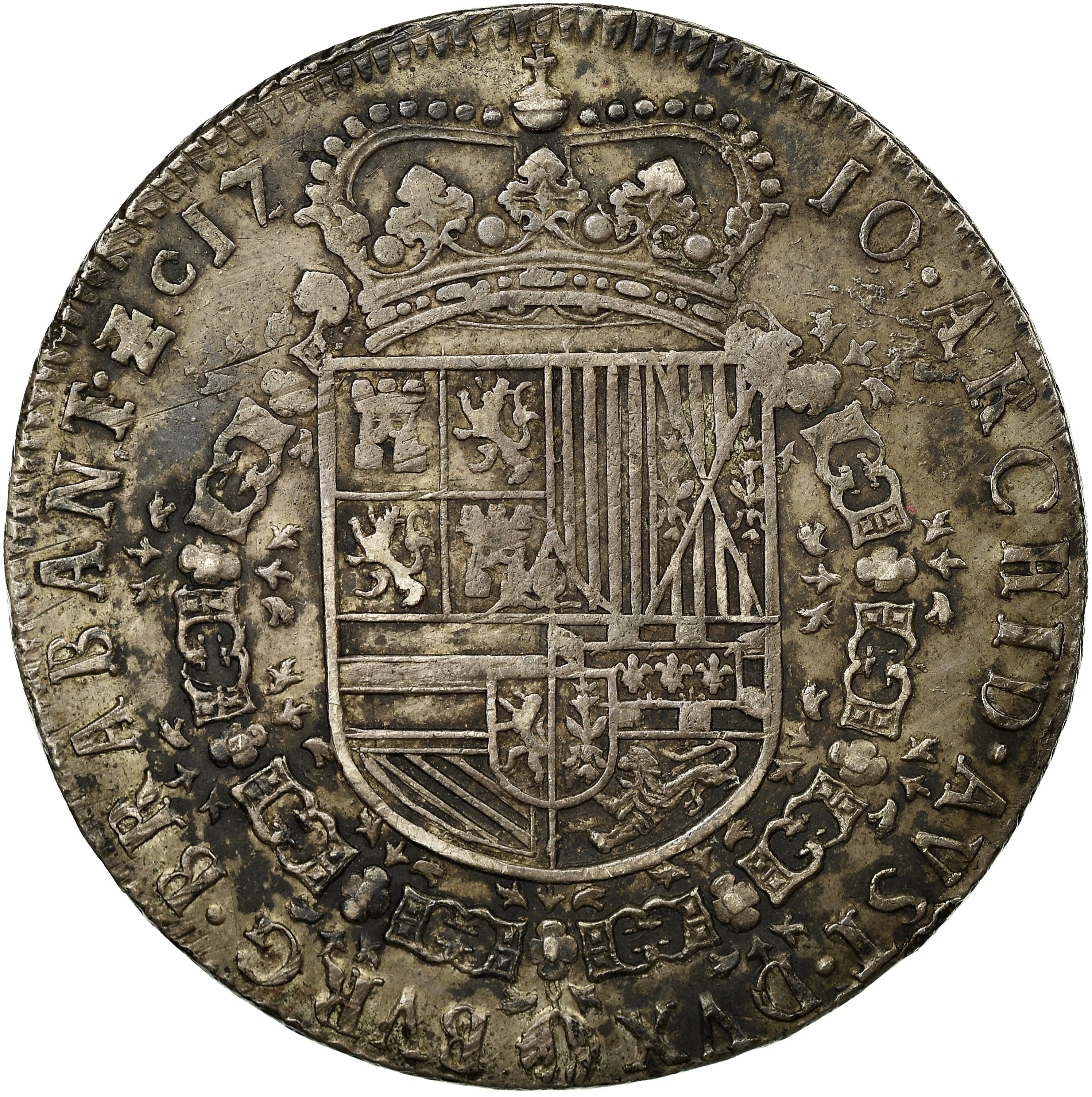 Coin, Spanish Netherlands, BRABANT, Archduke Charles as Charles III, Patagon