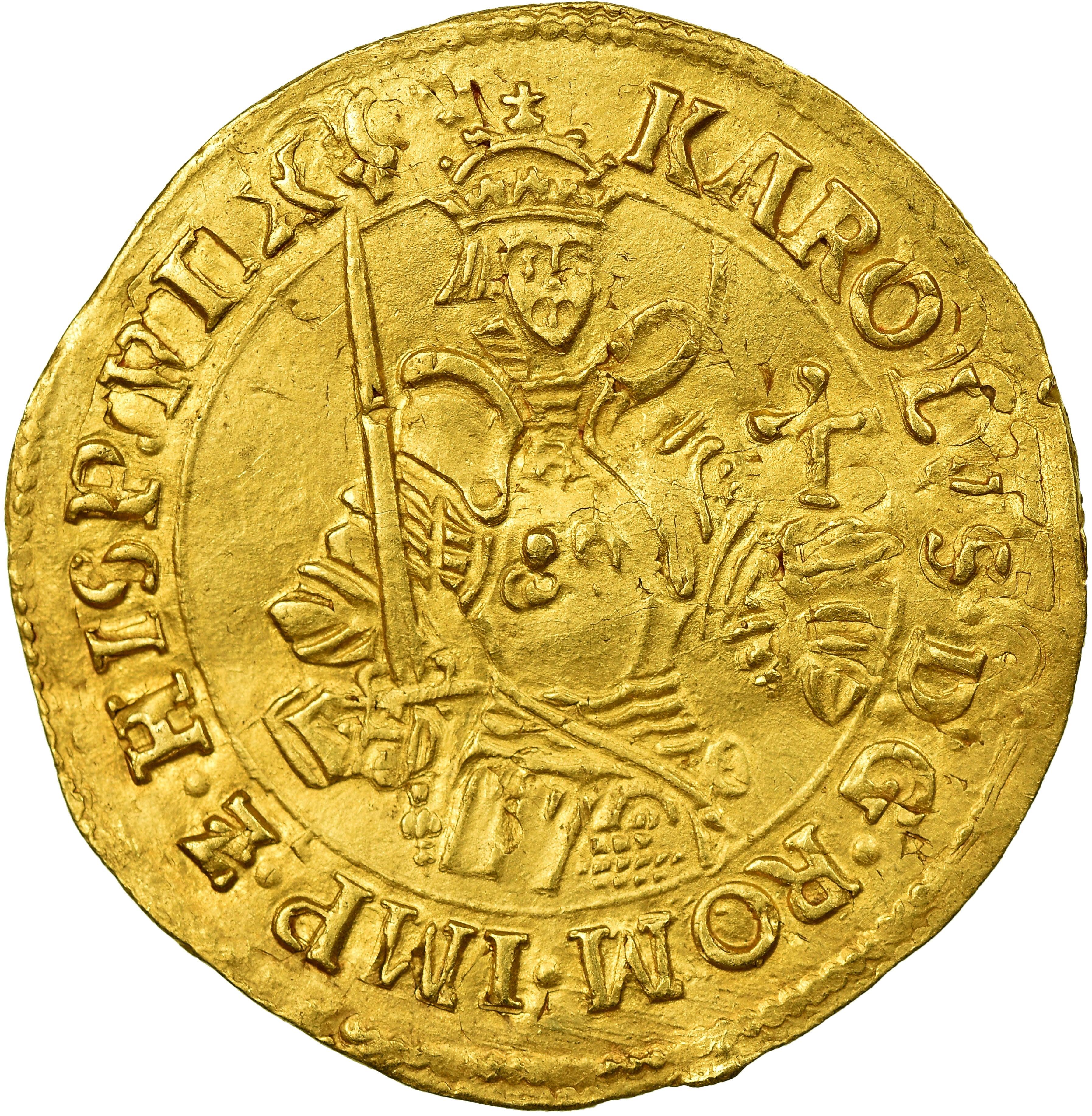 Belgien, Charles Quint, Réal Or, Antwerpen, 2nd Emission, SS+, Gold