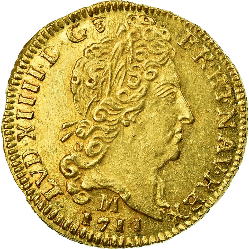 Moneta, Francja, Louis XIV, 1/2 Louis d'or au soleil, 1711 Toulouse, KM 388.10