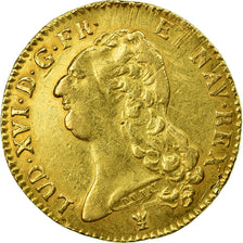 Moeda, França, Louis XVI, Double louis d'or à la tête nue,1786 Limoges, KM 592.7