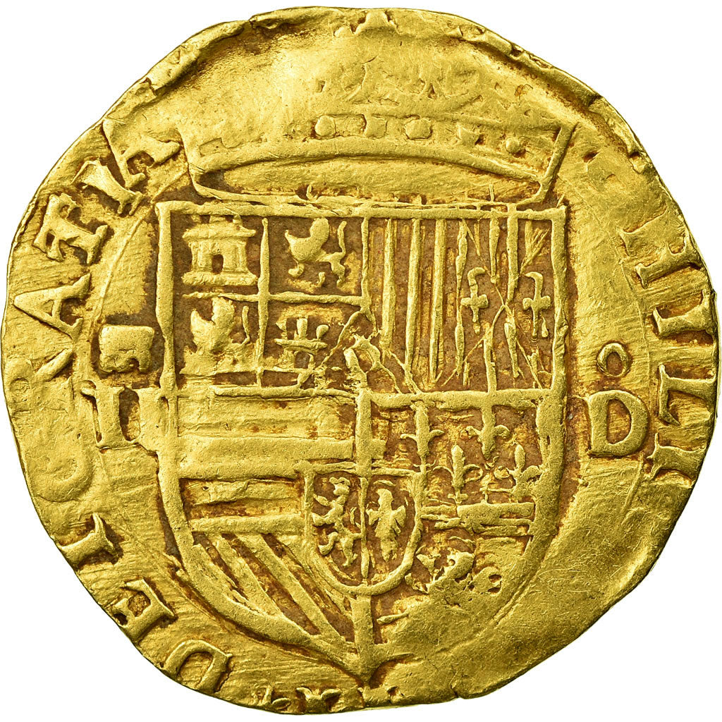 Coin, Spain, Philip II, 2 Escudos, Segovia, EF(40-45), Gold