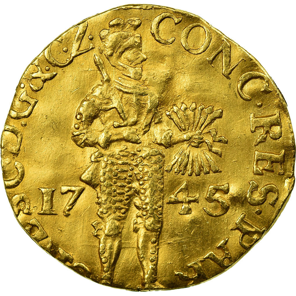 Coin, Netherlands, GELDERLAND, Ducat, 1745, EF(40-45), Gold, KM:78